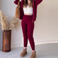 Casual Twist Jacquard Sweater Cardigan Two-Pieces Set