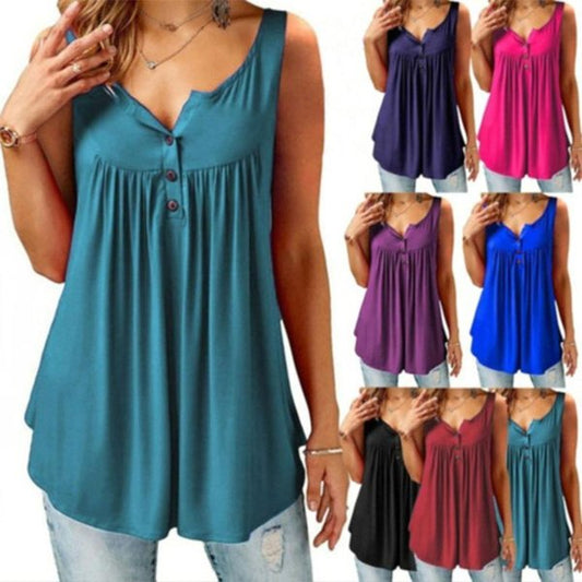 🔥BUY 2 GET 10% OFF💝Women's Button-Front Tunic Tank Top