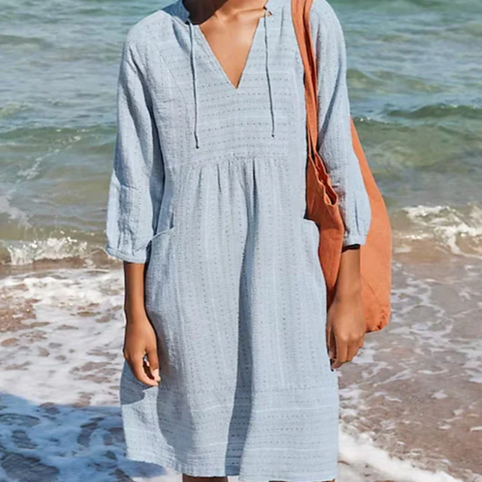 🔥BUY 2 GET 10% OFF💝Women's Summer V-Neck Cotton Linen Dress