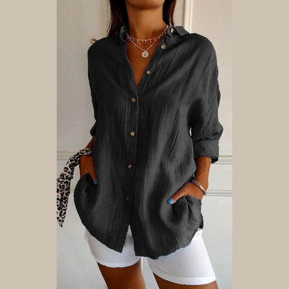 🔥BUY 2 GET 10% OFF🌷Classic Pleated Textured Lapel Shirt