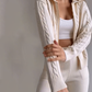 Casual Twist Jacquard Sweater Cardigan Two-Pieces Set